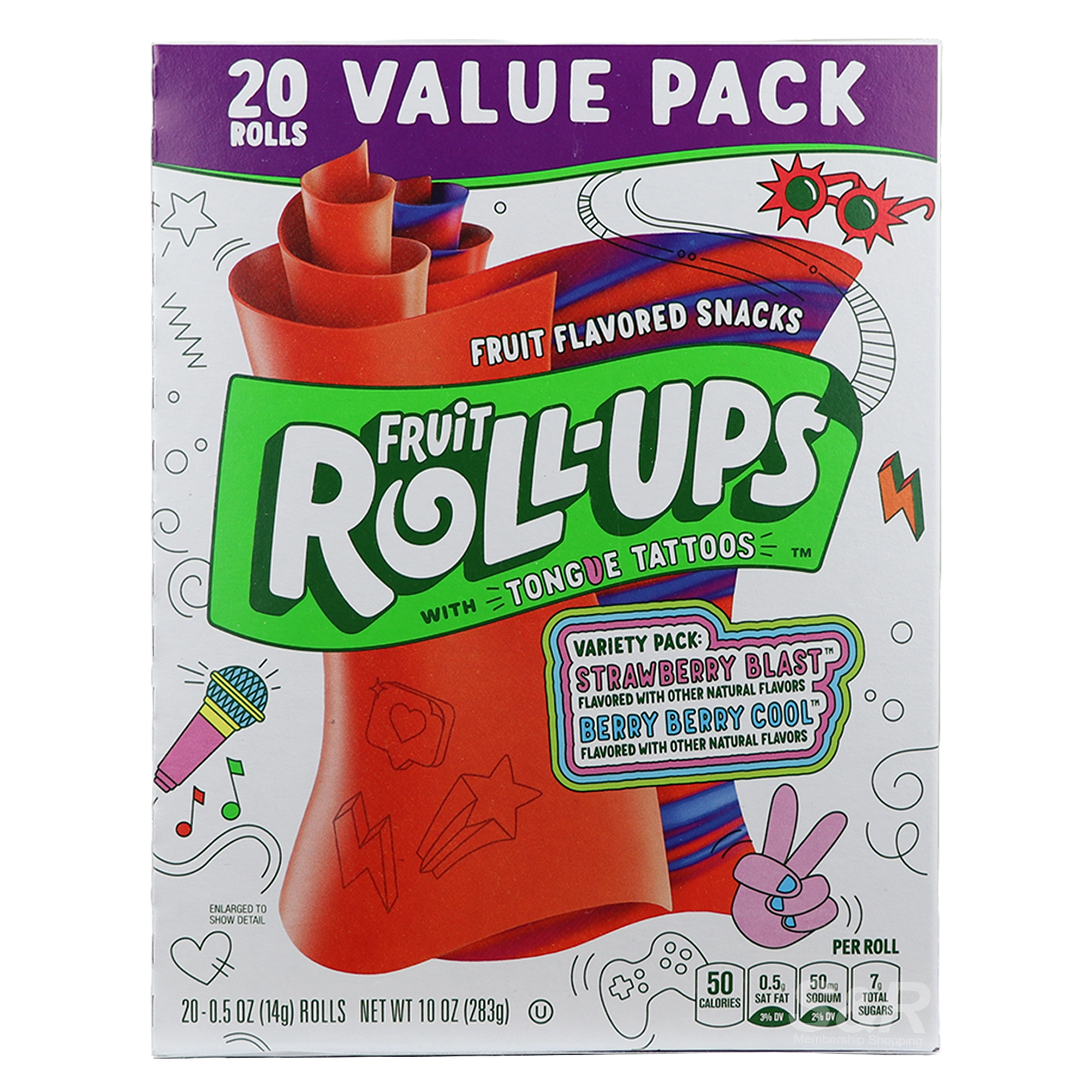 Fruit Roll-Ups with Tongue Tattoos 20 Rolls